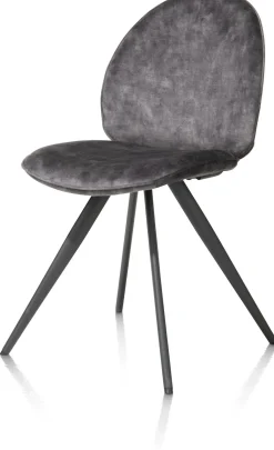 XOOON AIKO eetkamerstoel - rough off black - stof Karese - antraciet^ Eetkamerstoelen