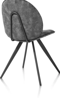 XOOON AIKO eetkamerstoel - rough off black - stof Karese - antraciet^ Eetkamerstoelen