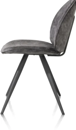 XOOON AIKO eetkamerstoel - rough off black - stof Karese - antraciet^ Eetkamerstoelen