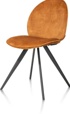 XOOON AIKO eetkamerstoel - rough off black - stof Karese - okergeel^ Eetkamerstoelen
