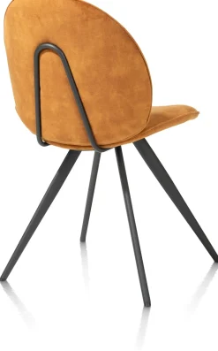 XOOON AIKO eetkamerstoel - rough off black - stof Karese - okergeel^ Eetkamerstoelen