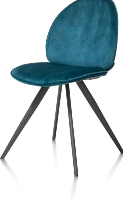 XOOON AIKO eetkamerstoel - rough off black - stof Karese - teal^ Eetkamerstoelen