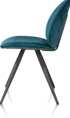 XOOON AIKO eetkamerstoel - rough off black - stof Karese - teal^ Eetkamerstoelen