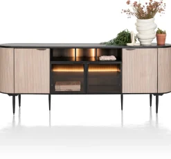 XOOON ARAMON dressoir (210cm) - 2-deuren + 2-glasdeuren -^ Dressoirs