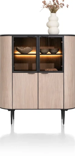 XOOON ARAMON highboard (125cm) 2-deuren + 2-glasdeuren -^ Bergkasten
