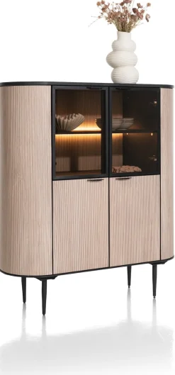 XOOON ARAMON highboard (125cm) 2-deuren + 2-glasdeuren -^ Bergkasten