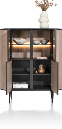 XOOON ARAMON highboard (125cm) 2-deuren + 2-glasdeuren -^ Bergkasten