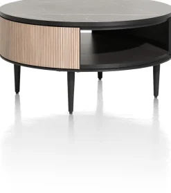 XOOON ARAMON salontafel diameter 75 cm. + 1-niche -^ Bijzettafel Sets|Salontafels