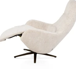 XOOON Arco, relax-fauteuil - 1 motor - verstelbare hoofdsteun - stof Luton - Creme^ Stoffen Fauteuils|Draaifauteuils