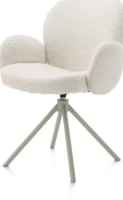 XOOON Armstoel Jaxon (draaibaar) in de kleur Ivoor -^ Armstoelen