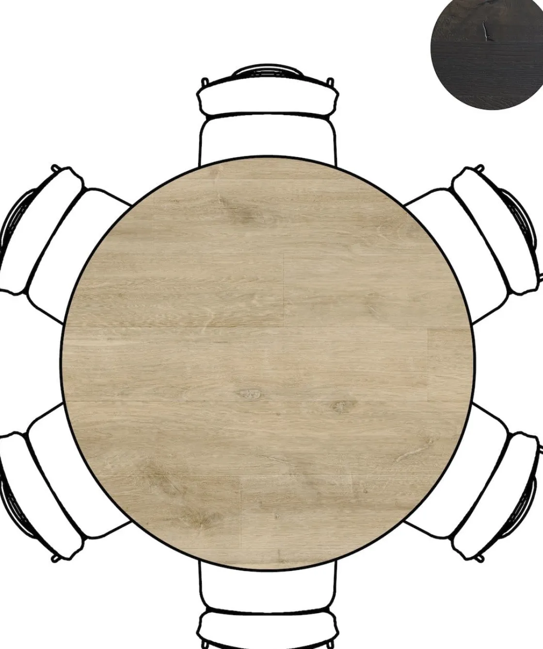 XOOON ARVADA bartafel 140 cm - rond - centrale poot - naturel eiken^ Bartafels|Tafelconfigurator
