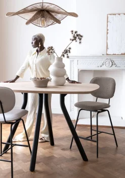 XOOON ARVADA bartafel 125 cm - rond - centrale poot - naturel eiken^ Bartafels|Tafelconfigurator