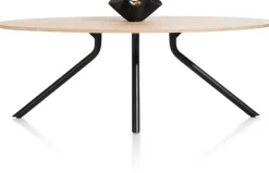 XOOON Arvada ellipsvormige eiken eettafel met metalen poot 220x110cm^ Tafelconfigurator|Eettafels
