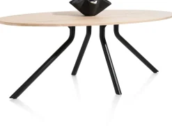 XOOON Arvada ellipsvormige eiken eettafel met metalen poot 220x110cm^ Tafelconfigurator|Eettafels