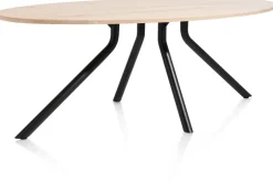 XOOON Arvada ellipsvormige eiken eettafel met metalen poot 220x110cm^ Tafelconfigurator|Eettafels