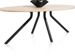 XOOON Arvada ellipsvormige eiken eettafel met metalen poot 220x110cm^ Tafelconfigurator|Eettafels