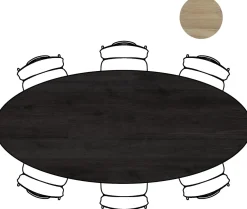 XOOON Arvada ellipsvormige eiken eettafel met metalen poten 250x110cm^ Tafelconfigurator|Eettafels