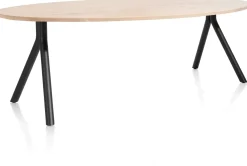XOOON Arvada ellipsvormige eiken eettafel met metalen poten 220x110cm^ Tafelconfigurator|Eettafels