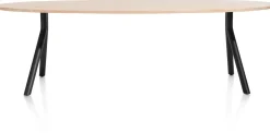 XOOON Arvada ellipsvormige eiken eettafel met metalen poten 250x110cm^ Tafelconfigurator|Eettafels