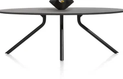 XOOON Arvada ellipsvormige eiken eettafel met metalen poot 220x110cm^ Tafelconfigurator|Eettafels
