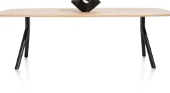 XOOON Arvada ovale eiken eettafel met zwart metalen poten 190x100cm^ Tafelconfigurator|Eettafels