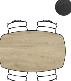 XOOON Arvada ovale eiken eettafel met zwart metalen poten 160x100cm^ Tafelconfigurator|Eettafels