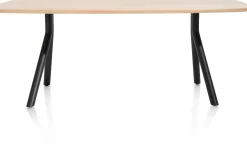 XOOON Arvada ovale eiken eettafel met zwart metalen poten 160x100cm^ Tafelconfigurator|Eettafels
