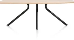 XOOON Arvada ovale eiken eettafel met zwart metalen poot 190x100cm^ Tafelconfigurator|Eettafels