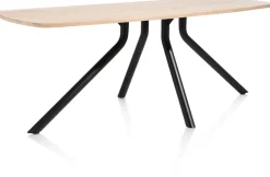 XOOON Arvada ovale eiken eettafel met zwart metalen poot 190x100cm^ Tafelconfigurator|Eettafels