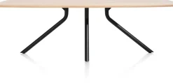 XOOON Arvada ovale eiken eettafel met zwart metalen poot 250x110cm^ Tafelconfigurator|Eettafels