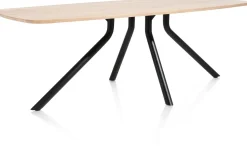 XOOON Arvada ovale eiken eettafel met zwart metalen poot 250x110cm^ Tafelconfigurator|Eettafels