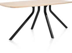 XOOON Arvada ovale eiken eettafel met zwart metalen poot 160x100cm^ Tafelconfigurator|Eettafels