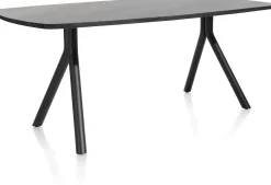 XOOON Arvada ovale eiken eettafel met zwart metalen poten 160x100cm^ Tafelconfigurator|Eettafels
