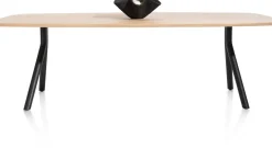 XOOON Arvada ovale eiken eettafel met zwart metalen poten 250x110cm^ Tafelconfigurator|Eettafels