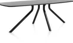 XOOON Arvada ovale eiken eettafel met zwart metalen poot 250x110cm^ Tafelconfigurator|Eettafels