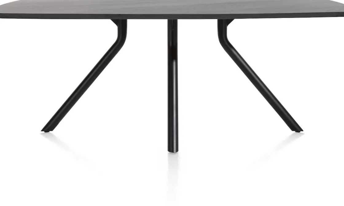 XOOON Arvada ovale eiken eettafel met zwart metalen poot 160x100cm^ Tafelconfigurator|Eettafels