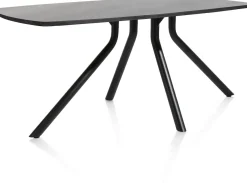XOOON Arvada ovale eiken eettafel met zwart metalen poot 160x100cm^ Tafelconfigurator|Eettafels