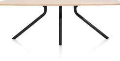 XOOON Arvada ovale eiken eettafel met zwart metalen poot 220x110cm^ Tafelconfigurator|Eettafels