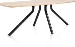 XOOON Arvada ovale eiken eettafel met zwart metalen poot 220x110cm^ Tafelconfigurator|Eettafels