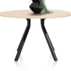 XOOON Arvada ronde eiken eettafel met zwart metalen poot 140cm^ Eettafels|Tafelconfigurator