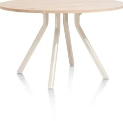 XOOON ARVADA tafel 125 cm - rond - centrale poot Nebbia |^ Tafelconfigurator|Eettafels