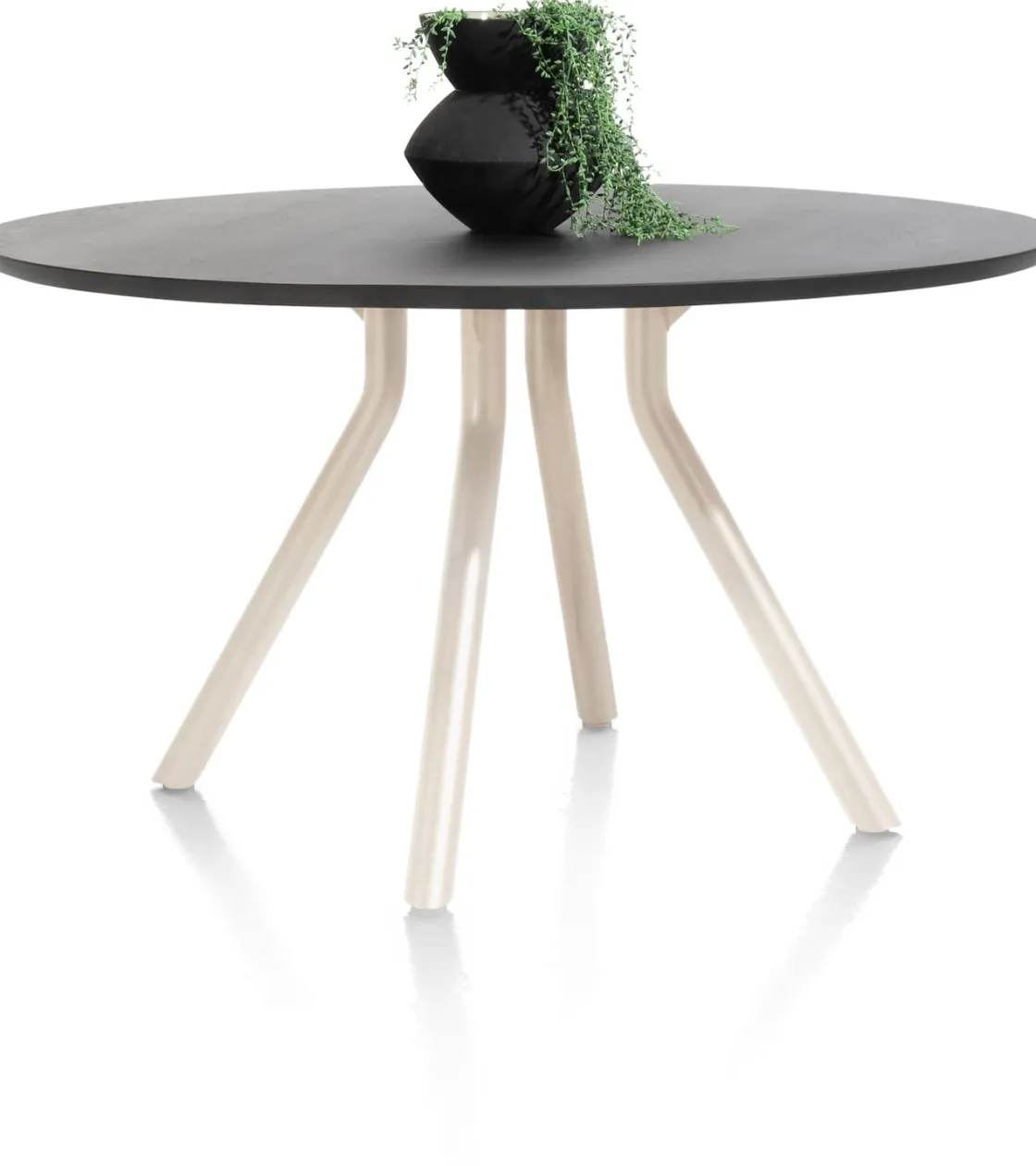XOOON ARVADA tafel 140 cm - rond - centrale poot Nebbia - onyx^ Eettafels|Tafelconfigurator