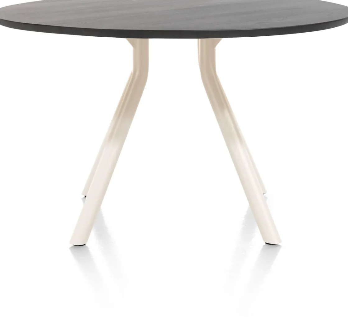 XOOON ARVADA tafel 125 cm - rond - centrale poot Nebbia - onyx^ Tafelconfigurator|Eettafels
