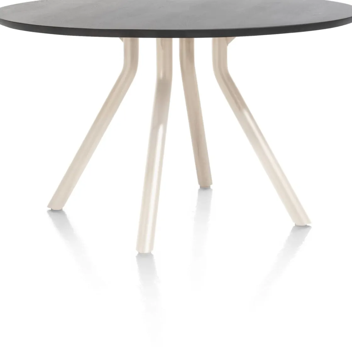 XOOON ARVADA tafel 125 cm - rond - centrale poot Nebbia - onyx^ Tafelconfigurator|Eettafels