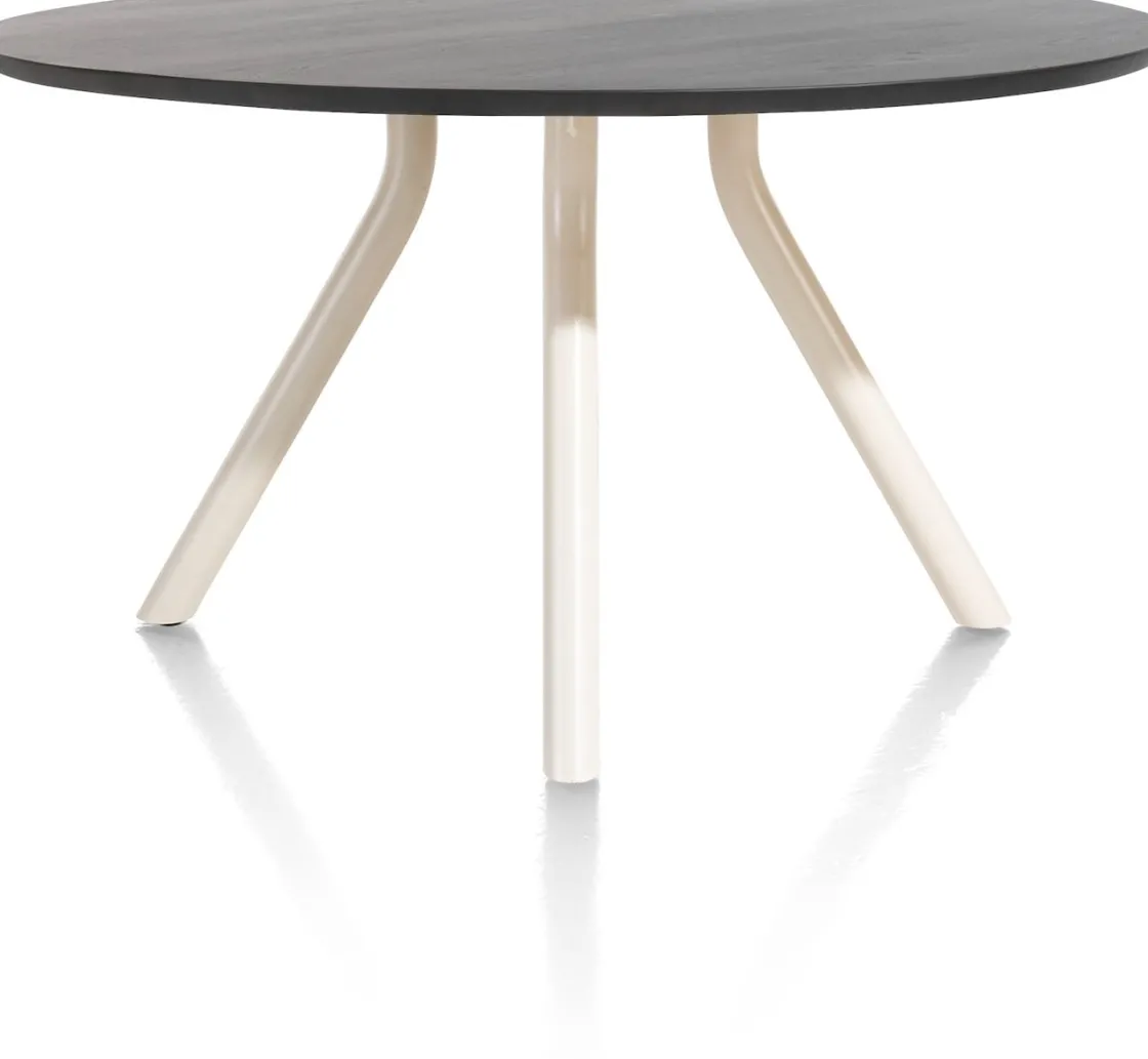 XOOON ARVADA tafel 125 cm - rond - centrale poot Nebbia - onyx^ Tafelconfigurator|Eettafels