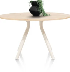 XOOON ARVADA tafel 140 cm - rond - centrale poot Nebbia |^ Eettafels|Tafelconfigurator