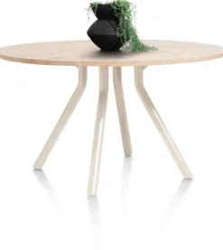 XOOON ARVADA tafel 140 cm - rond - centrale poot Nebbia |^ Eettafels|Tafelconfigurator