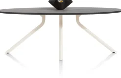 XOOON ARVADA tafel 220 x 110 cm - ellips - centrale poot Nebbia - onyx^ Tafelconfigurator|Eettafels