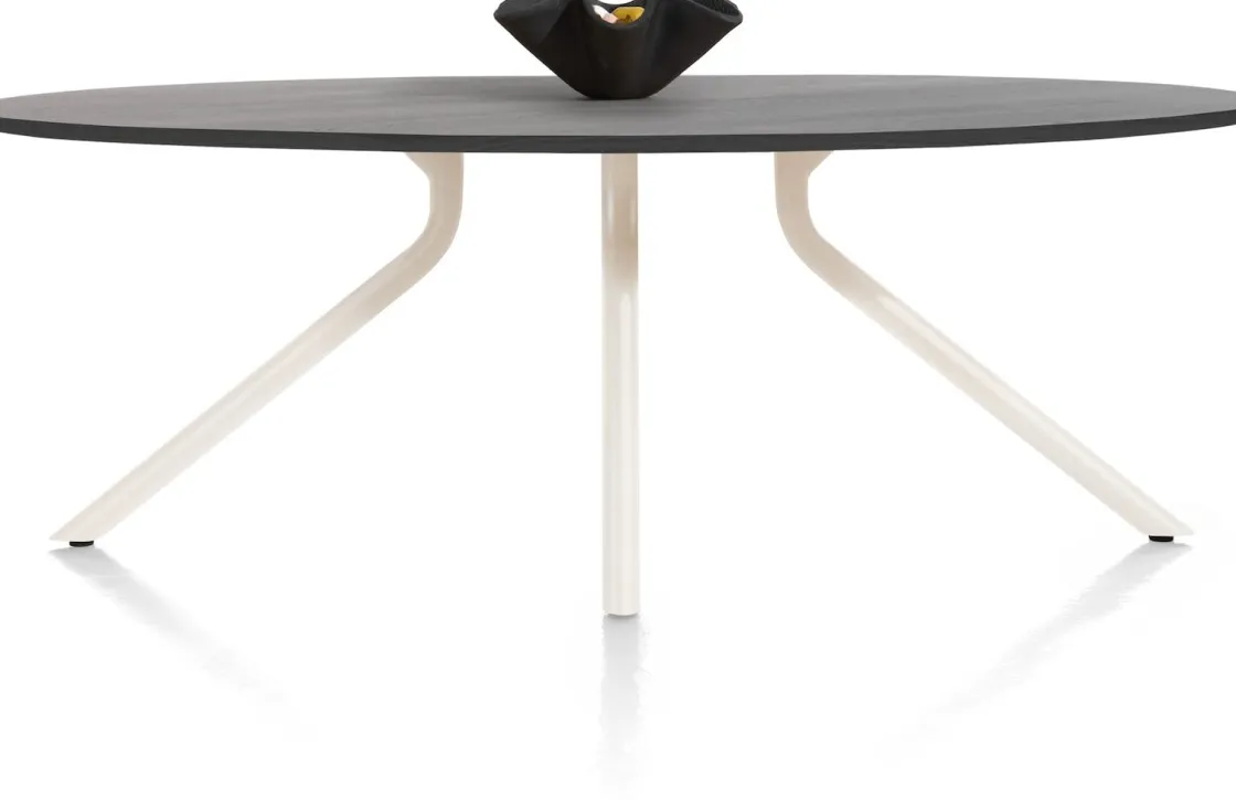 XOOON ARVADA tafel 220 x 110 cm - ellips - centrale poot Nebbia - onyx^ Tafelconfigurator|Eettafels