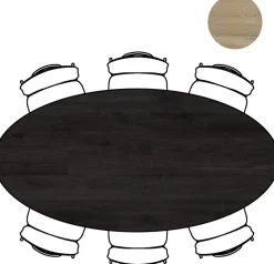 XOOON ARVADA tafel 220 x 110 cm - ellips - centrale poot Nebbia - onyx^ Tafelconfigurator|Eettafels
